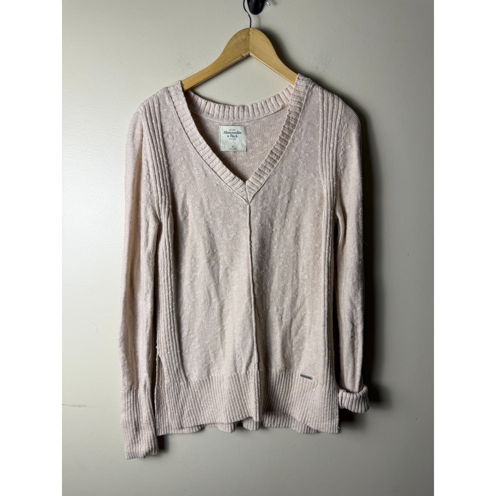 Abercrombie & Fitch Sweater Womens M Pink Cotton Blend Y2K Casual